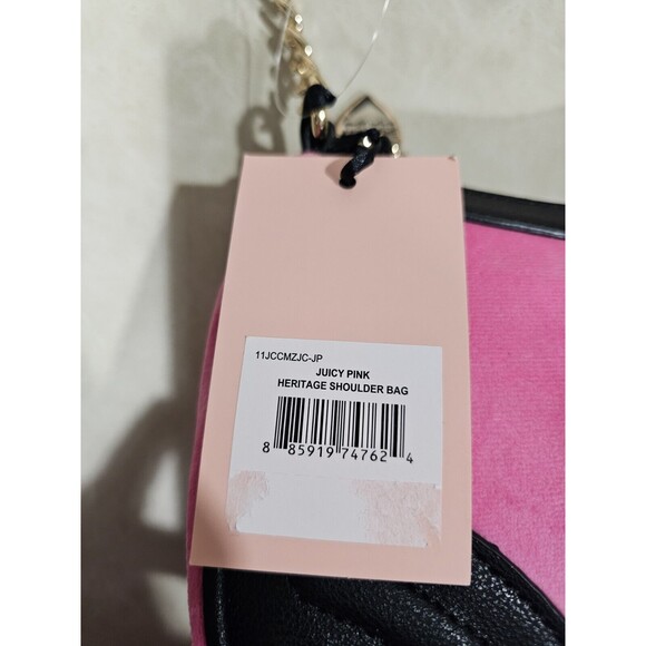 Juicy Couture Juicy Pink Love Velour Heritage Shoulder Bag New - Picture 4 of 16